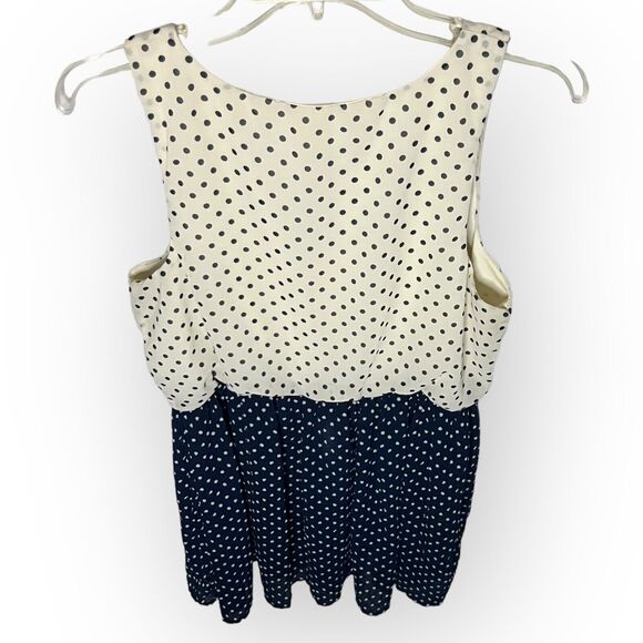 Urban Outfitters Pins and Needles Women's Navy Blue Cream Polka Dot Dress Size L - Picture 13 of 16